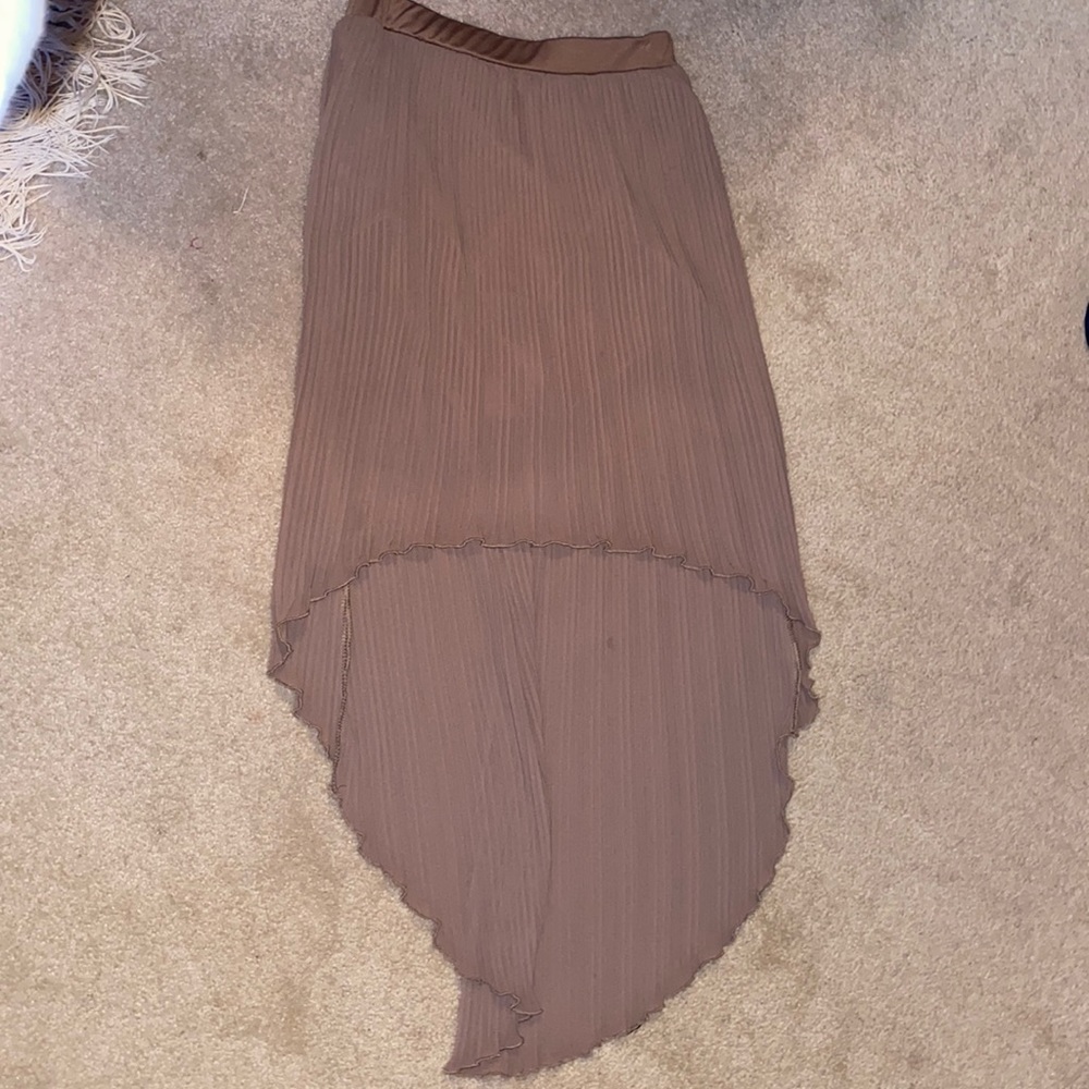 Tan contemporary high low dance skirt